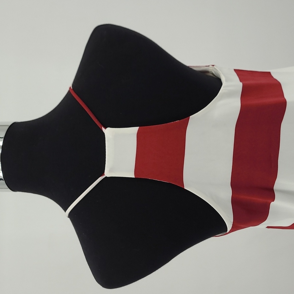 Style Rack Red White Striped Racerback Mini Dress SD3285-B Small - Picture 2 of 7